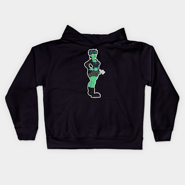 Frankengirl Kids Hoodie by The darkcartoon